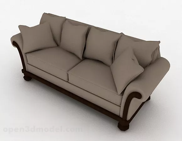 European Grey Fabric Multi-seats Sofa 3d model European Grey Fabric Multi-seats Sofa 3d model
