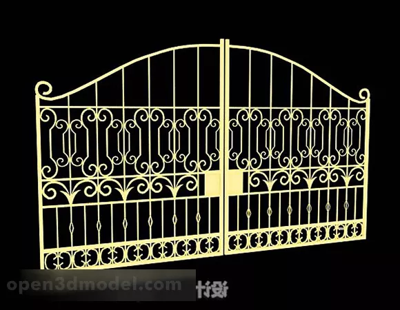 Iron Gate Fence Decorative 3d model