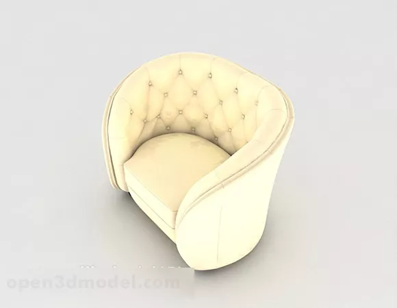 European Light Yellow Single Sofa 3d model European Light Yellow Single Sofa 3d model