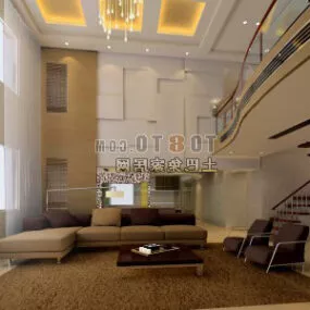 European Living Room Interior V45 3d model