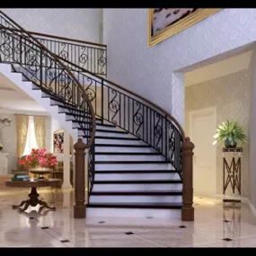 European Living Room Interior V12 3d model
