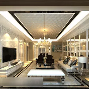 European Living Room Partition Interior 3d model