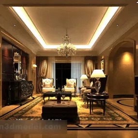 European Living Room Porch Cabinet Interior 3d model