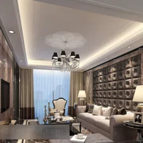 European Living Room Soft Bag Interior 3d model