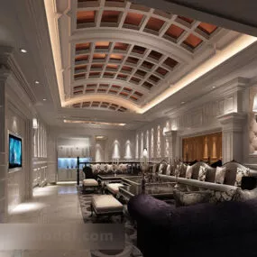 European Luxury Living Room Interior 3d model