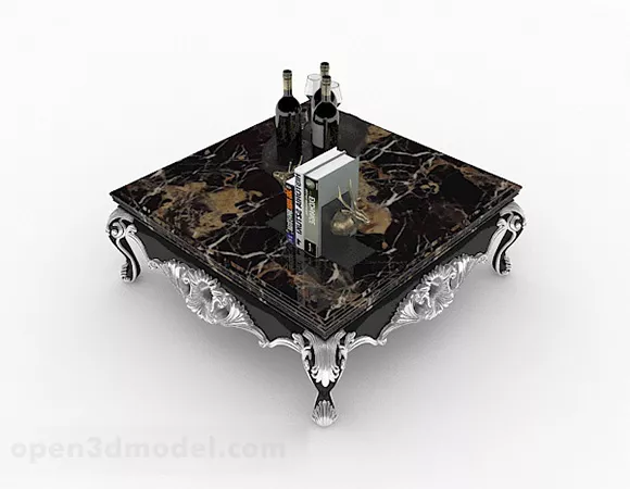 European Marble Coffee Table Design 3d model European Marble Coffee Table Design 3d model