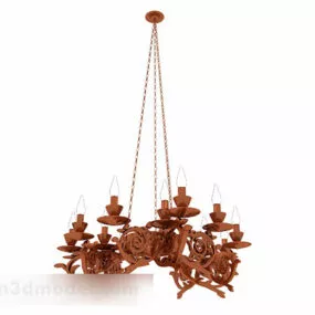 Metal Carved Candle Holder Chandelier 3d model