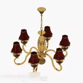 European Metal Crystal Chandelier 3d model