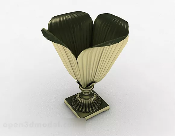 European Metal Decorative Flower Bowl 3d model European Metal Decorative Flower Bowl 3d model
