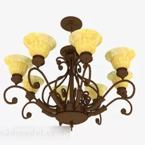 European Metal Living Room Chandeliers 3d model