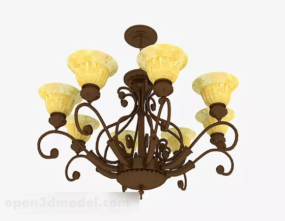 European Metal Living Room Chandeliers 3d model European Metal Living Room Chandeliers 3d model