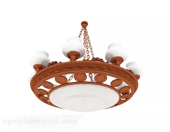 European Metal Round Carved Chandeliers 3d model European Metal Round Carved Chandeliers 3d model
