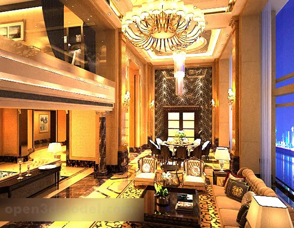 European Luxurious House Interior 3d model European Luxurious House Interior 3d model