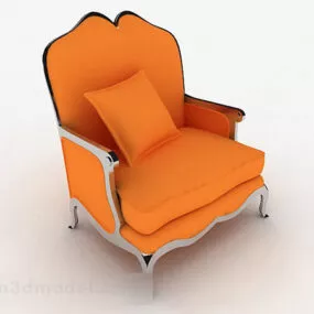 European Orange Home Single Sofa Furniture 3d model