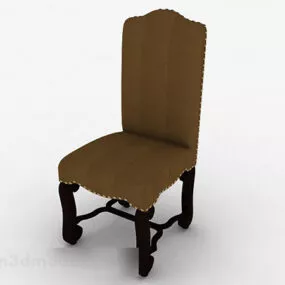 European Padded Wooden Chair 3d model