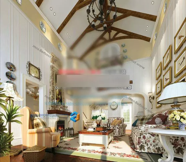 European Pastoral Living Room Interior V1 3d model European Pastoral Living Room Interior V1 3d model