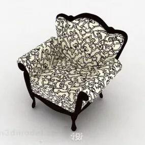European Retro Pattern Single Sofa 3d model