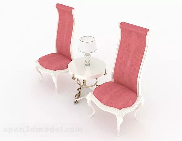 European Pink Home Chair 3d model European Pink Home Chair 3d model