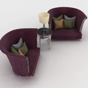European Single Sofa 3d model