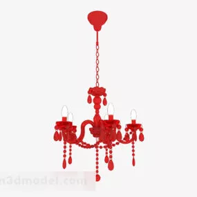 European Red Chandelier 3d model