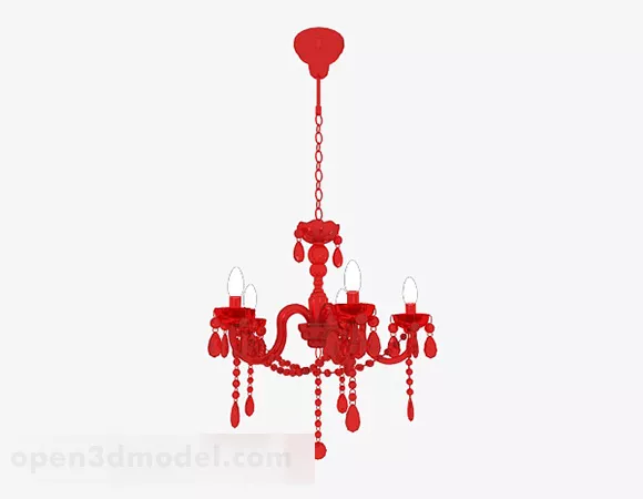 European Red Chandelier 3d model European Red Chandelier 3d model