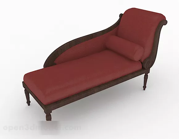 European Classic Red Double Sofa 3d model European Classic Red Double Sofa 3d model