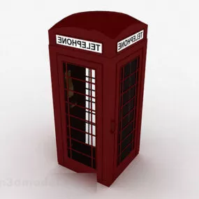 European Outdoor Phone Booth 3d model