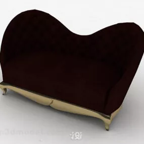 European Red Single Sofa 3d model