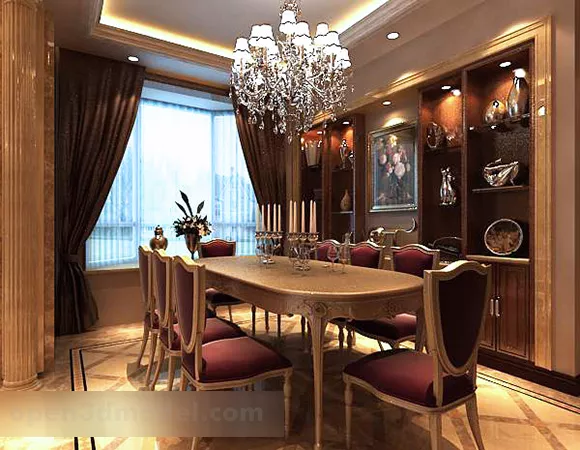 European Restaurant Background Wall Interior 3d model European Restaurant Background Wall Interior 3d model