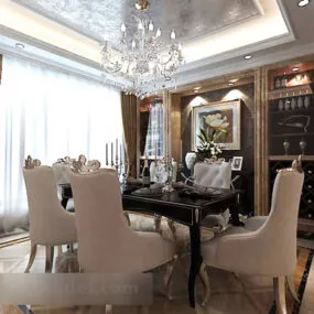 European Restaurant Ceiling Interior 3d model