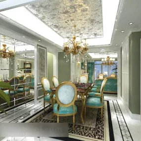 European Restaurant Lamp Interior 3d model