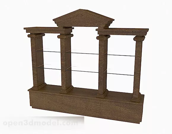 European Retro Brown Display Cabinet 3d model European Retro Brown Display Cabinet 3d model