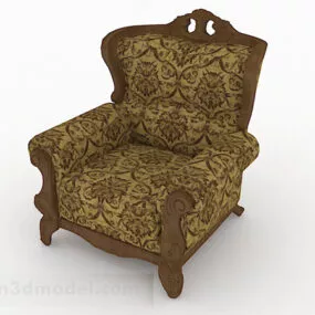 European Retro Single Sofa 3d model