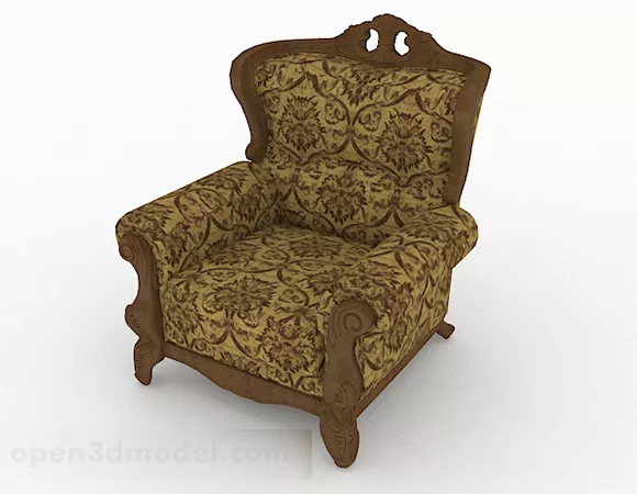 European Retro Single Sofa 3d model European Retro Single Sofa 3d model