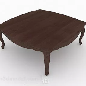 European Retro Wooden Coffee Table Design 3d model