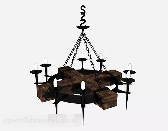 European Black Retro Chandeliers 3d model European Black Retro Chandeliers 3d model