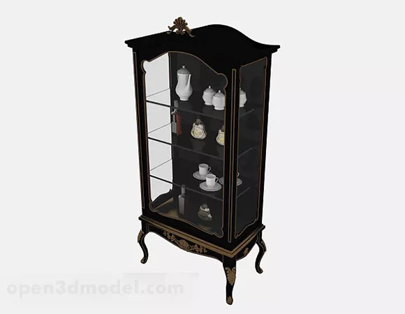 European Retro Display Cabinet 3d model European Retro Display Cabinet 3d model