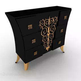 European Retro Entrance Hall Cabinet 3d model