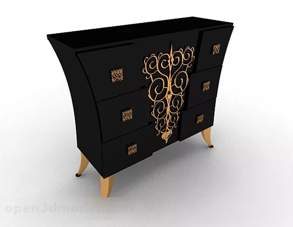 European Retro Entrance Hall Cabinet 3d model European Retro Entrance Hall Cabinet 3d model