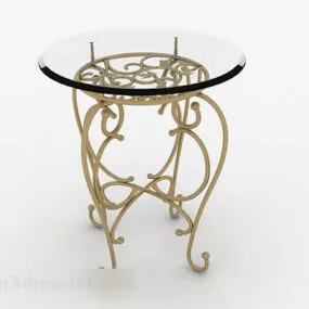 European Retro Glass Table 3d model