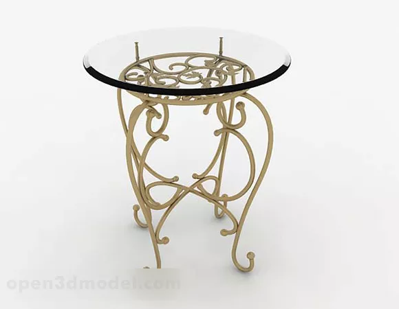 European Retro Glass Table 3d model European Retro Glass Table 3d model