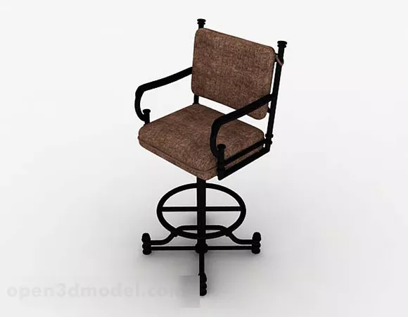 European Retro Iron Reception Chair 3d model European Retro Iron Reception Chair 3d model