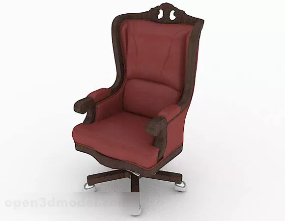 European Retro Red Lounge Chair 3d model European Retro Red Lounge Chair 3d model
