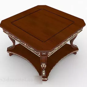 European Retro Wooden Coffee Table 3d model