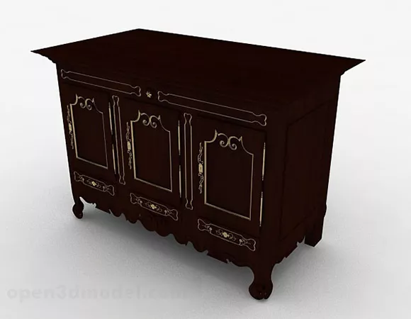 European Retro Wooden Office Cabinet 3d model European Retro Wooden Office Cabinet 3d model