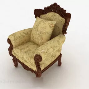 European Retro Pattern Single Sofa V1 3d model