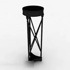 European Round Black Flower Stand 3d model