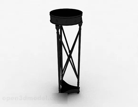 European Round Black Flower Stand 3d model European Round Black Flower Stand 3d model