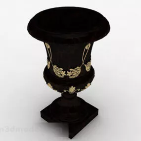 European Round Wooden Flower Stand 3d model