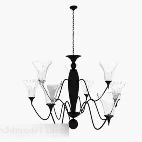 European Black And White Chandeliers Design 3d model